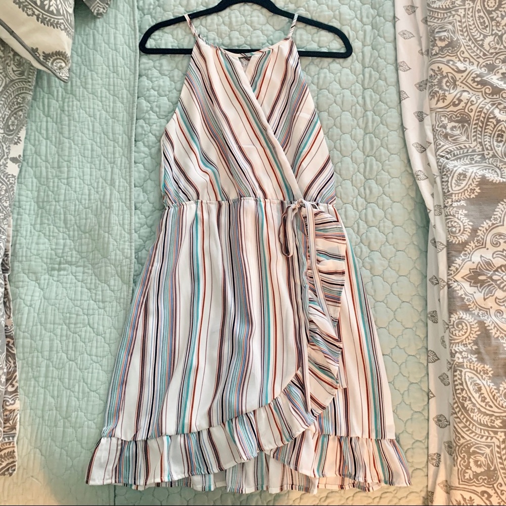 Francescas Harper Heritage Striped Ruffle Dress